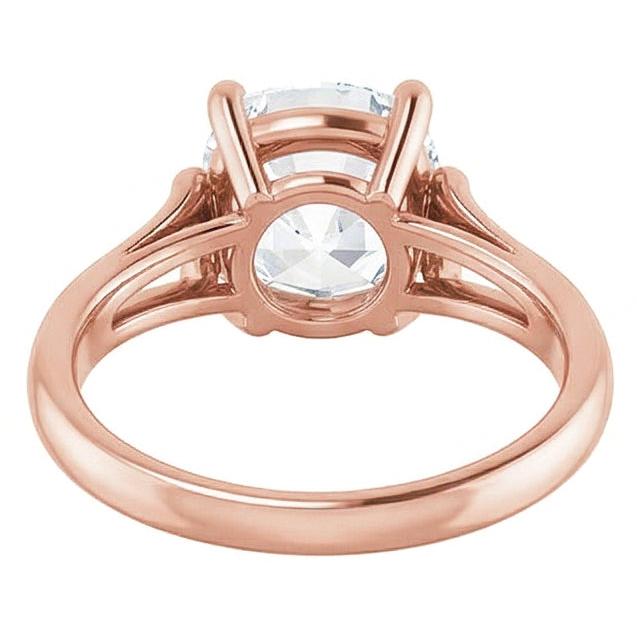 naturel round diamant 3.50carats bague avec accents diamants