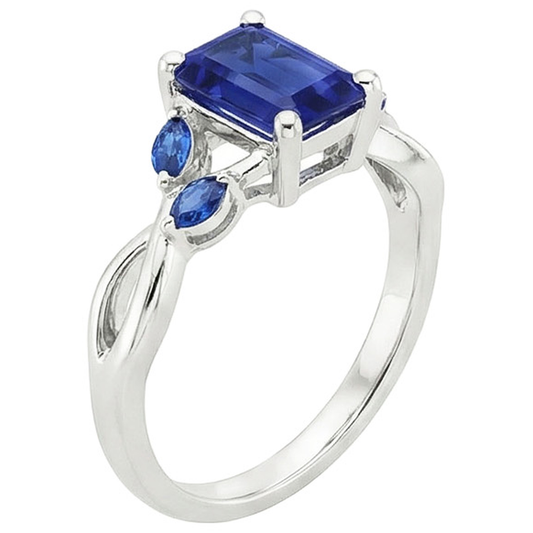 naturel marquise saphir 3.50carats bague détail rapproché