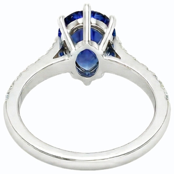 Bague Solitaire Femme Saphir Bleu Poire Avec Accents Diamant 3 Carats