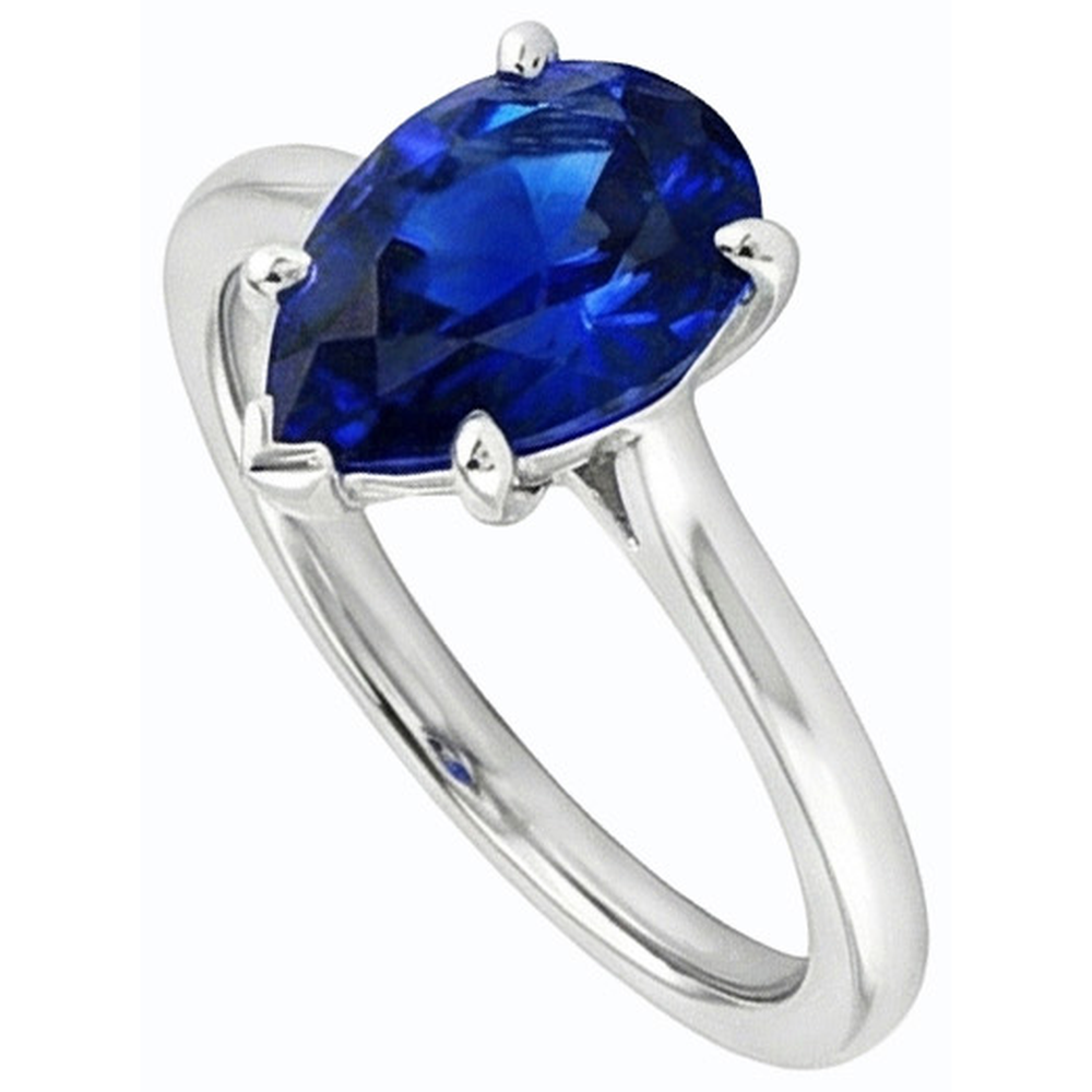 naturel pear diamant 1carats bague détail rapproché
