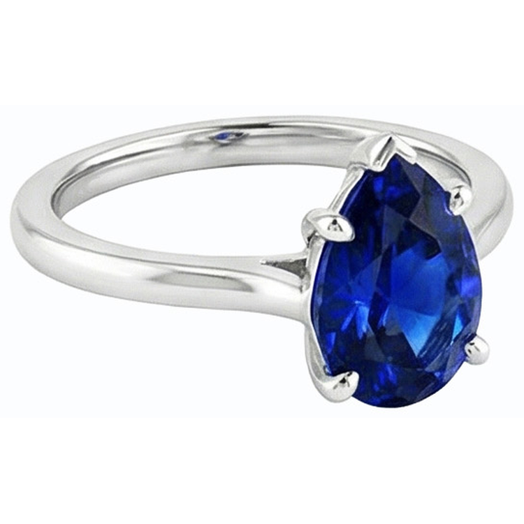 naturel pear diamant 1carats bague vue de dessus