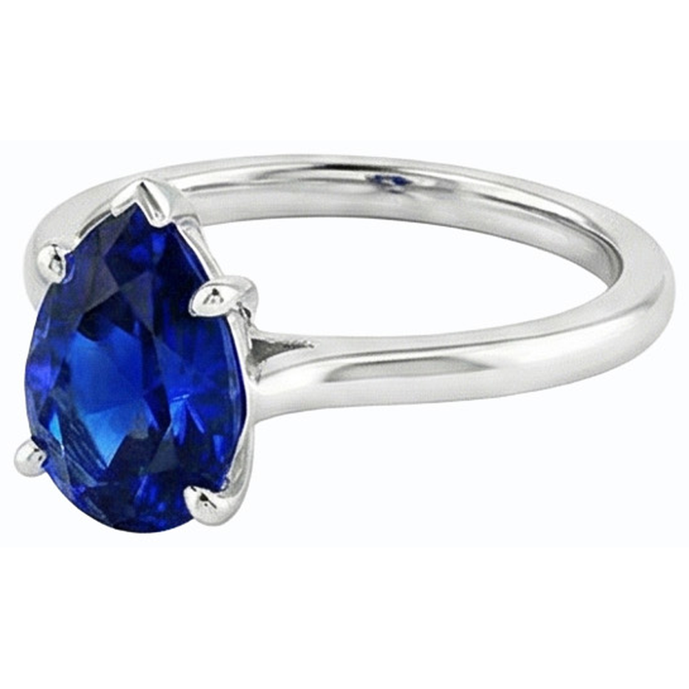 naturel pear diamant 1carats bague vue de profil