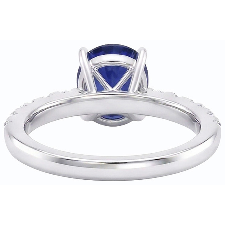 naturel oval saphir 5.50carats bague détail rapproché