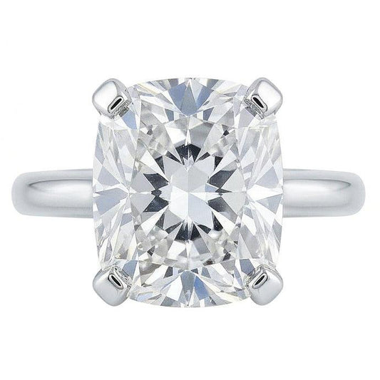 Bague Solitaire Grand Réel Diamant Taille Coussin 3 Carats