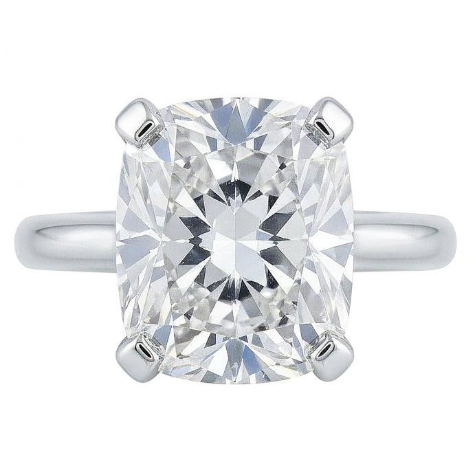 Bague Solitaire Grand Réel Diamant Taille Coussin 3 Carats