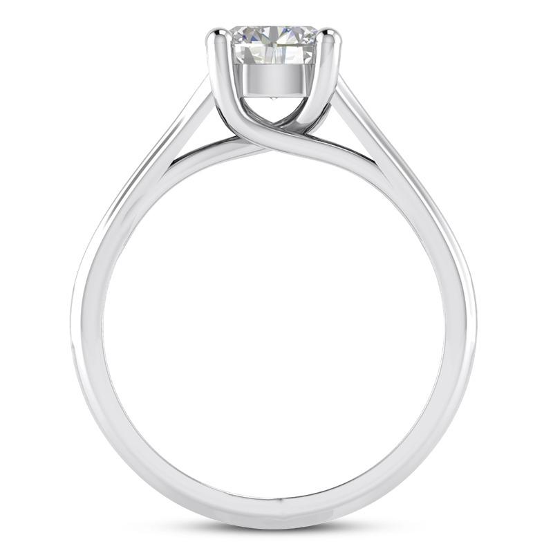 Bague Solitaire Gros Véritable Diamants 3.01 Ct. Bijoux En Or Blanc 14K