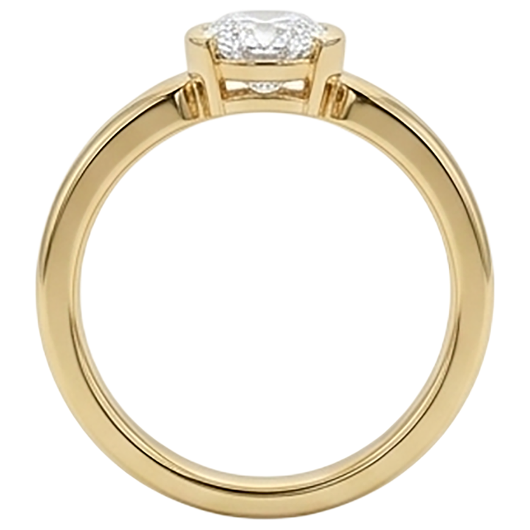 Bague Solitaire Homme Diamant Naturels Extraits des Mines ( et non cultivés en laboratoire ) Ovale 1.50 Carats Bijoux Or Jaune