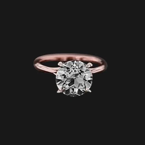 Bague Solitaire Interlocking Réel Diamant 2 Ct Vieux Mineur