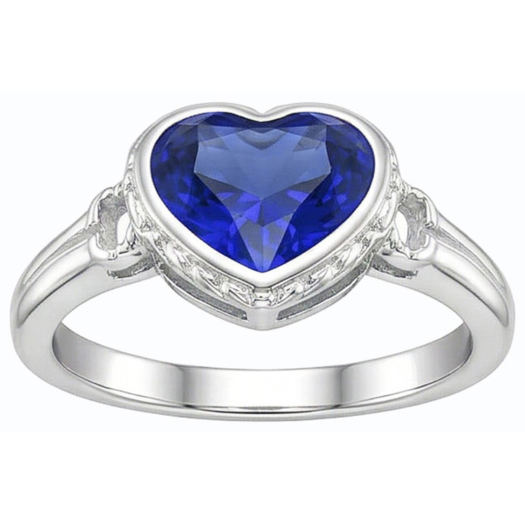 naturel heart diamant 2carats bague vue de dessus