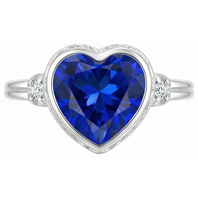 naturel heart diamant 2carats bague angle de côté