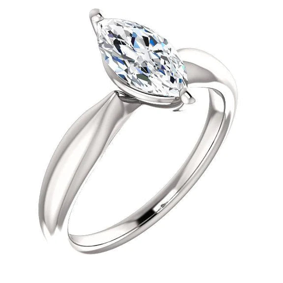 Bague Solitaire Marquise Réel Diamant 2.50 Carats