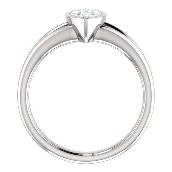 Bague Solitaire Marquise Réel Diamant 3 Carats Lunette Split Tige Bijoux