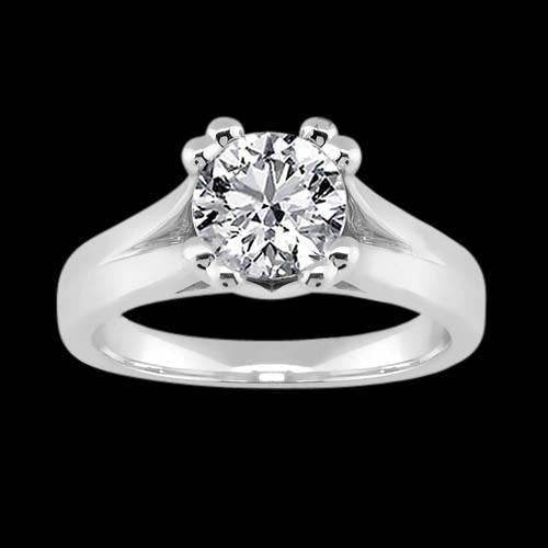 Bague Solitaire Naturel Diamant Bijoux Or Blanc 3 Ct.