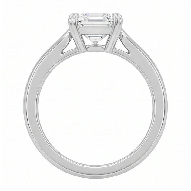 Bague Solitaire Naturel Diamant Naturels Extraits des Mines ( et non cultivés en laboratoire ) Forme Émeraude