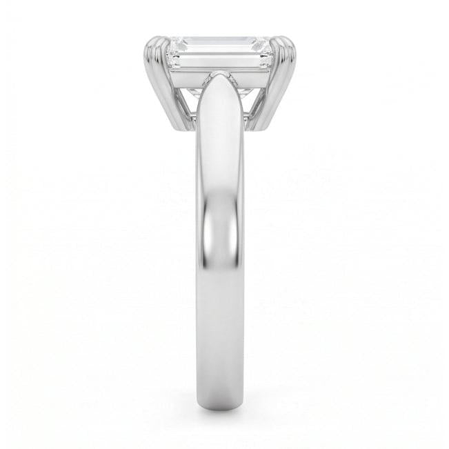 Bague Solitaire Naturel Diamant Naturels Extraits des Mines ( et non cultivés en laboratoire ) Forme Émeraude