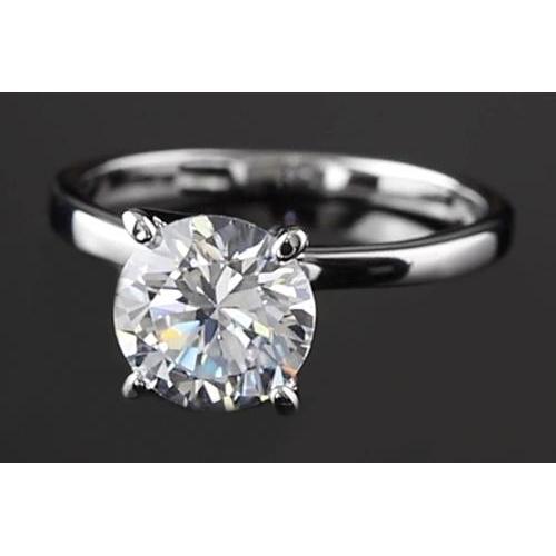 Bague Solitaire Naturel Diamant Rond 2 Carats