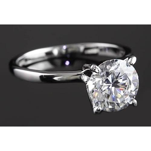 Bague Solitaire Naturel Diamant Rond 2 Carats