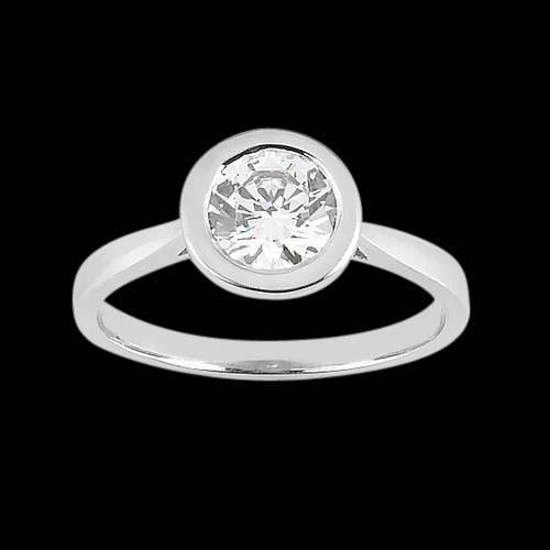 Bague Solitaire Naturel Diamant Rond Serti Clos 2.50 Ct.