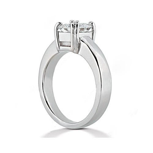 Bague Solitaire Naturel Diamant Taille Princesse 0.75 Ct. Or Blanc 14K Nouveau