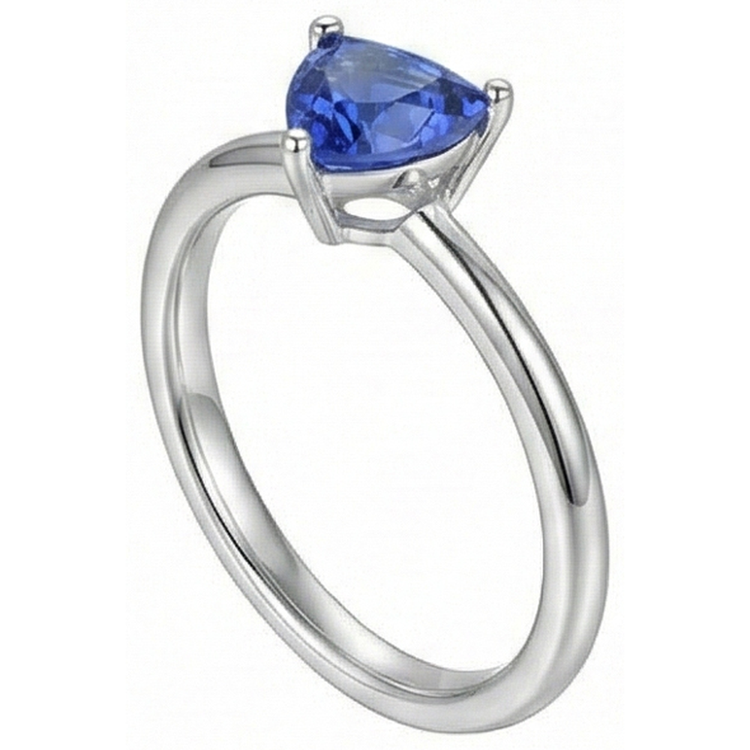 naturel trillion saphir 1.50carats bague détail rapproché