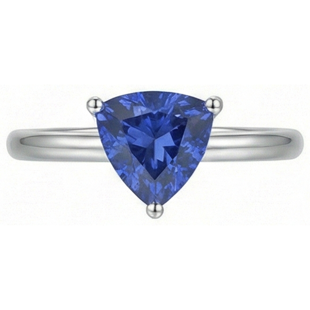 naturel trillion saphir 1.50carats bague angle de côté