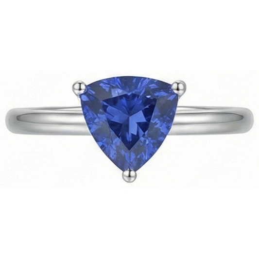 naturel trillion saphir 1.50carats bague angle de côté