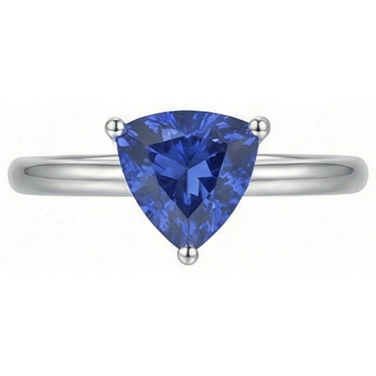 naturel trillion saphir 1.50carats bague angle de côté