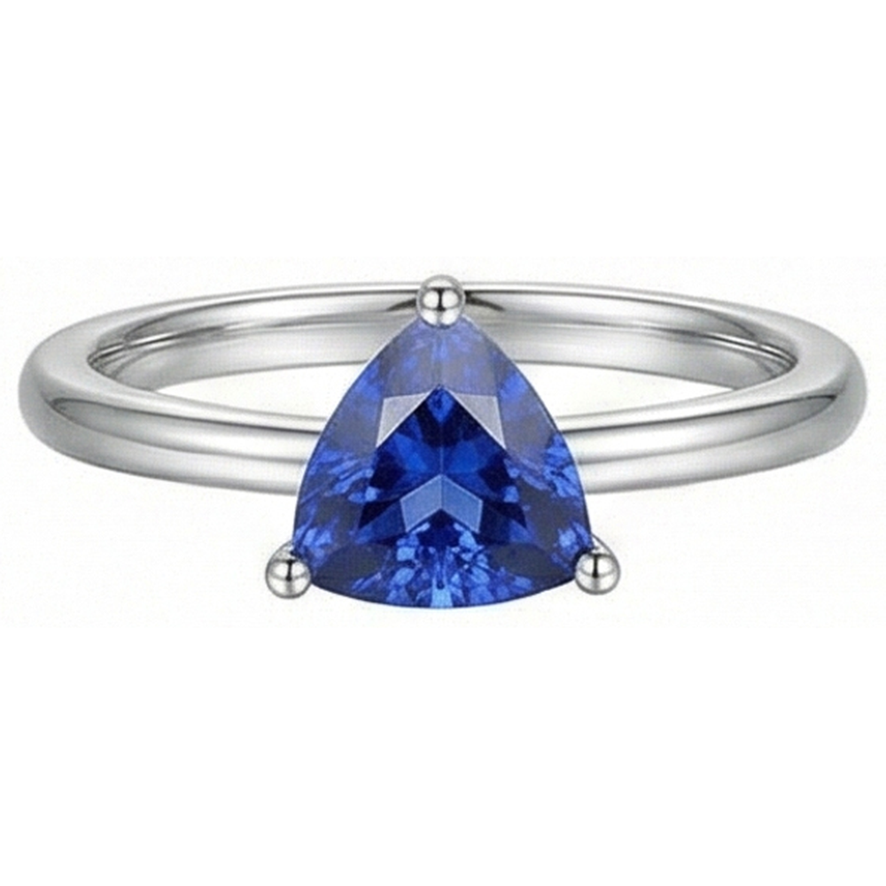 naturel trillion saphir 1.50carats bague vue de dessus