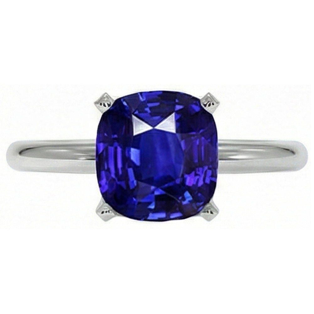 naturel cushion diamant 2.25carats bague angle de côté