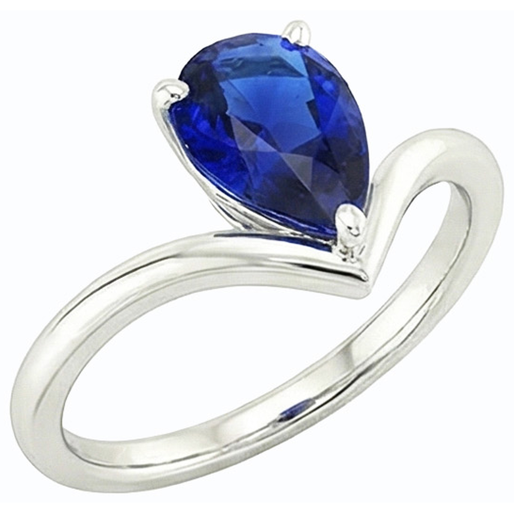 naturel pear diamant 2.50carats bague angle de côté
