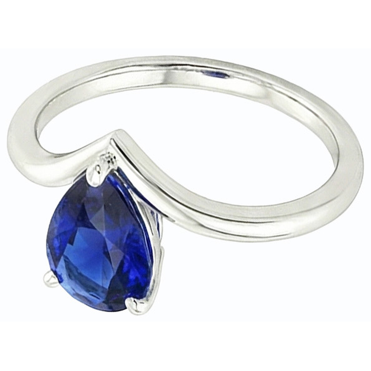 naturel pear diamant 2.50carats bague vue de dessus