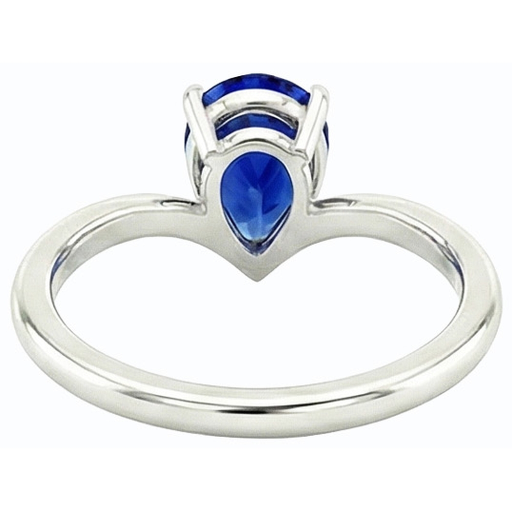 naturel pear diamant 2.50carats bague vue de profil