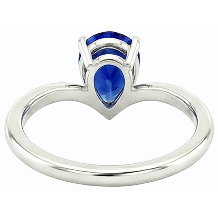 naturel pear diamant 2.50carats bague vue de profil
