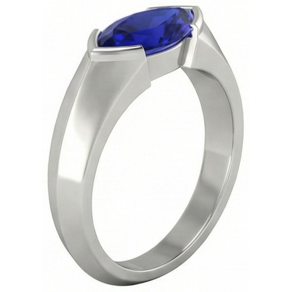 naturel marquise saphir 1carats bague détail rapproché