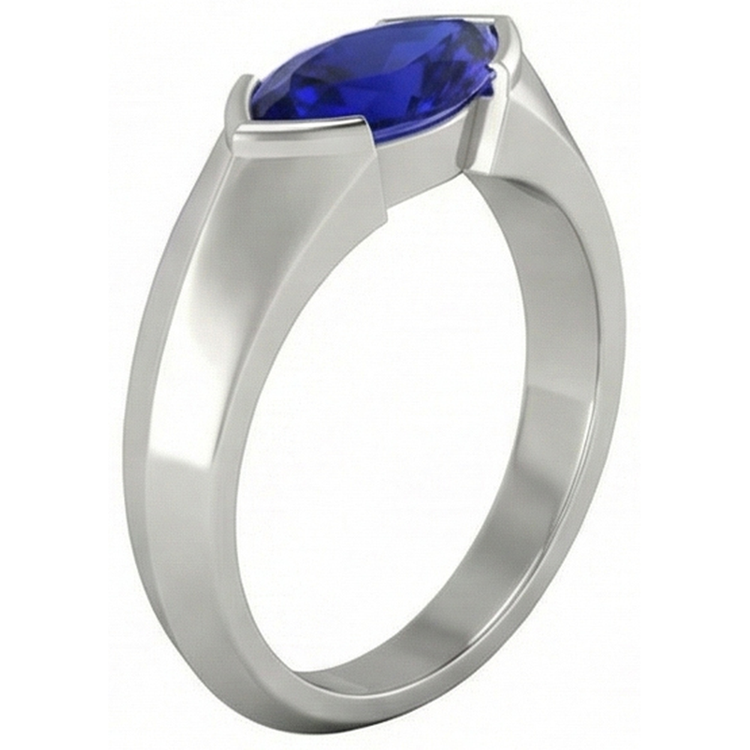 naturel marquise saphir 1carats bague détail rapproché