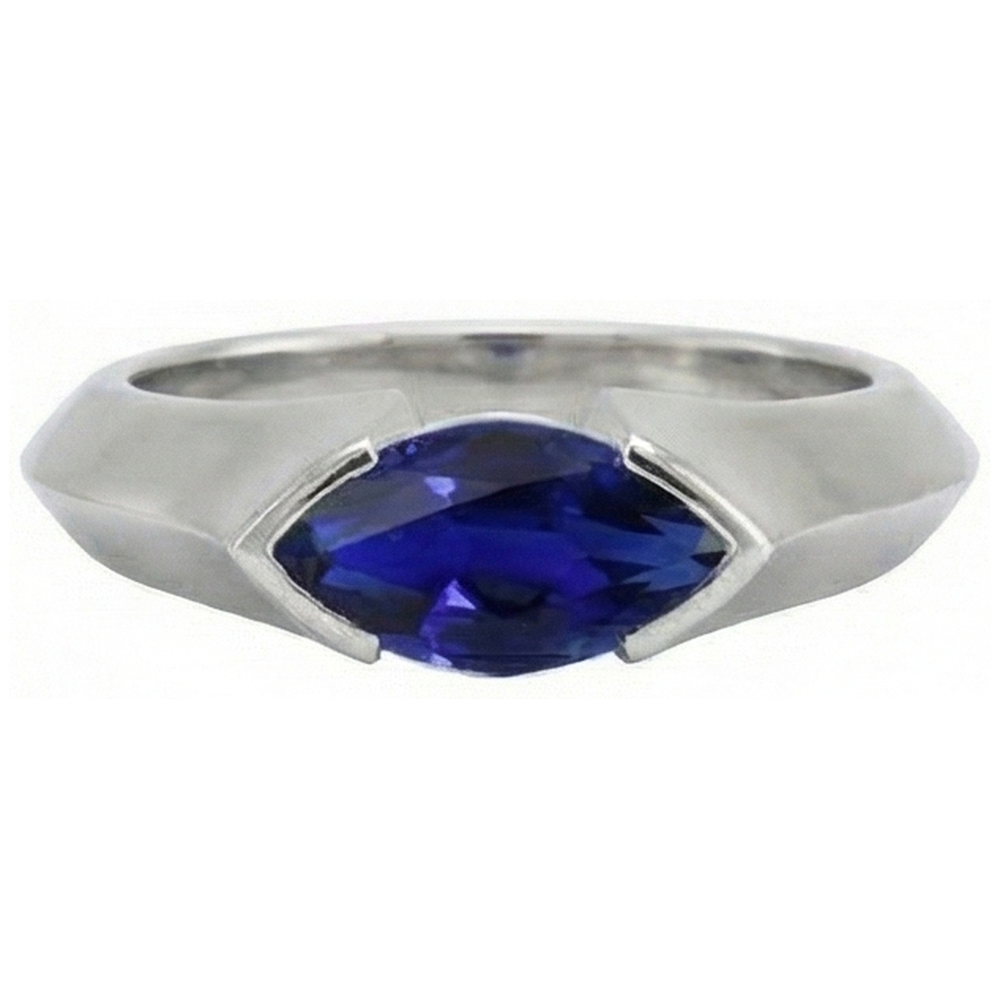 naturel marquise saphir 1carats bague angle de côté
