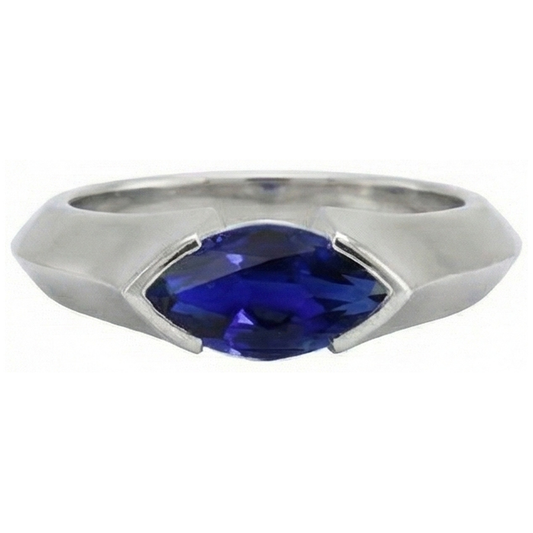 naturel marquise saphir 1carats bague angle de côté