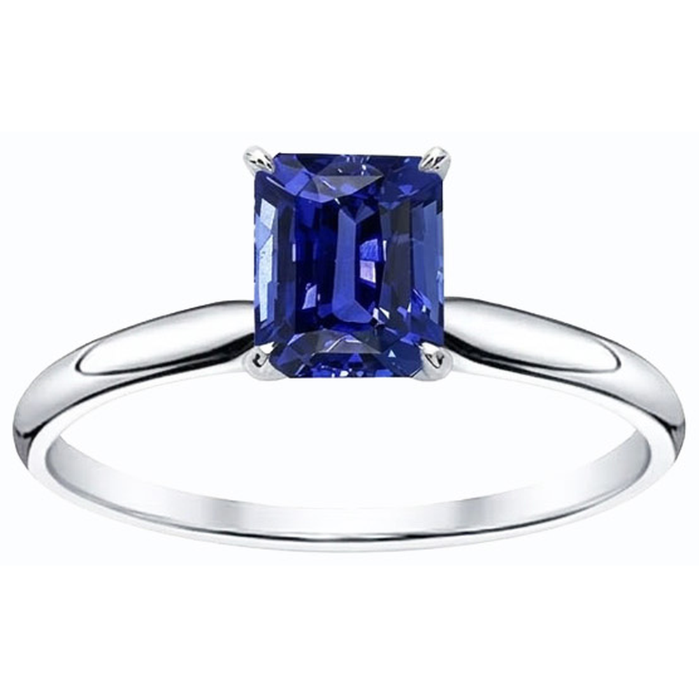 naturel saphir 2carats bague vue de profil