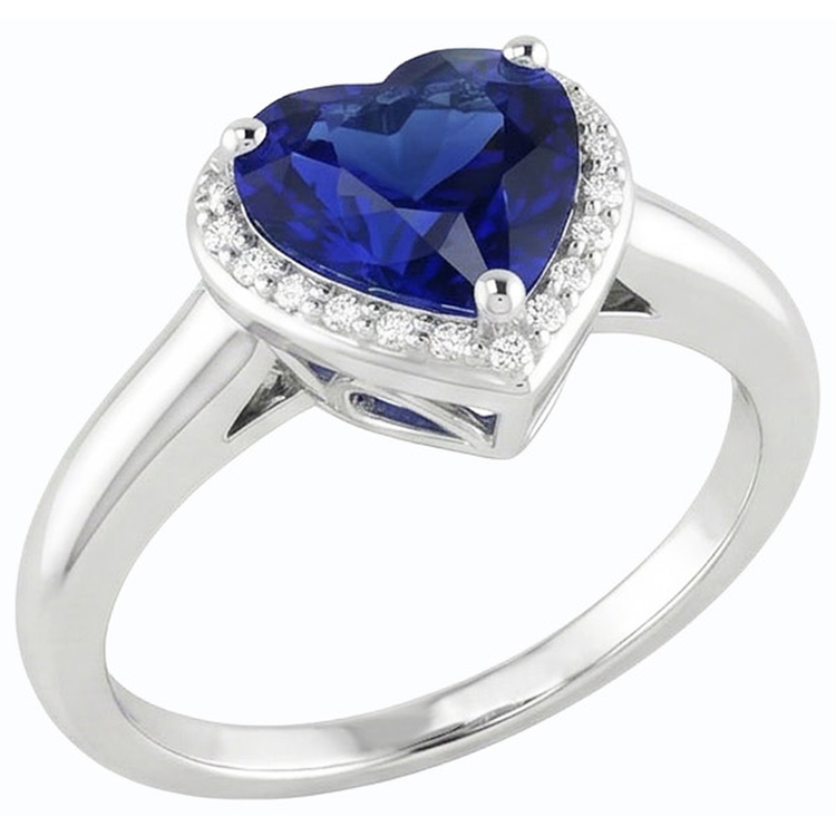 Bague Solitaire Or Coeur Srilanka Saphir 2.50 Carats Bijoux Femme