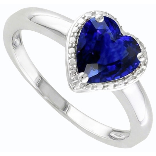 Bague Solitaire Or Coeur Srilanka Saphir 2.50 Carats Bijoux Femme