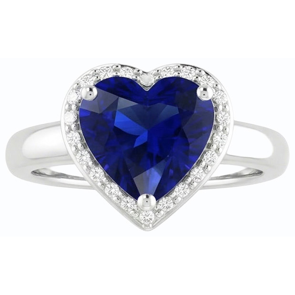 Bague Solitaire Or Coeur Srilanka Saphir 2.50 Carats Bijoux Femme