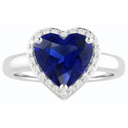 Bague Solitaire Or Coeur Srilanka Saphir 2.50 Carats Bijoux Femme