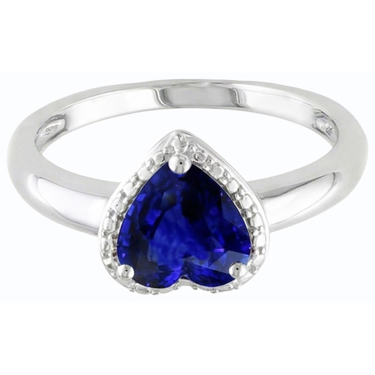 Bague Solitaire Or Coeur Srilanka Saphir 2.50 Carats Bijoux Femme