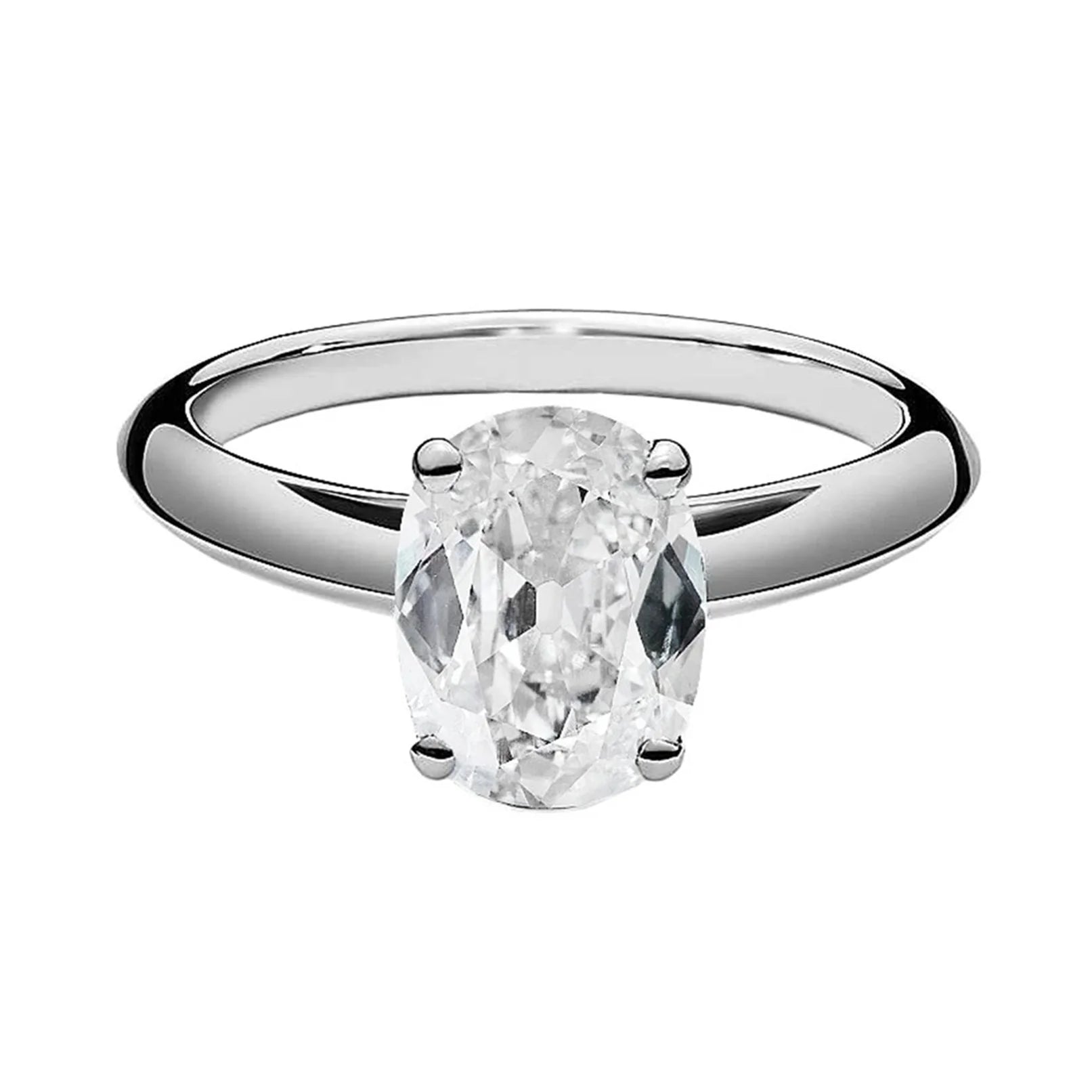 Bague Solitaire Or Coussin Vieux Mineur Bijoux Réel Diamant 2.25 Carats