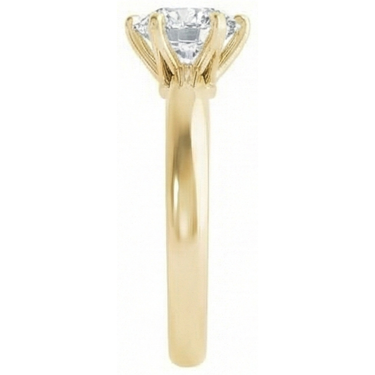 Bague Solitaire Or Jaune Réel Diamant Taille Ancienne Sertie Griffe 2.50 Carats