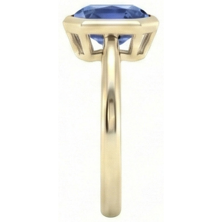Bague Solitaire Or Jaune Saphir Ceylan Serti 5 Carats