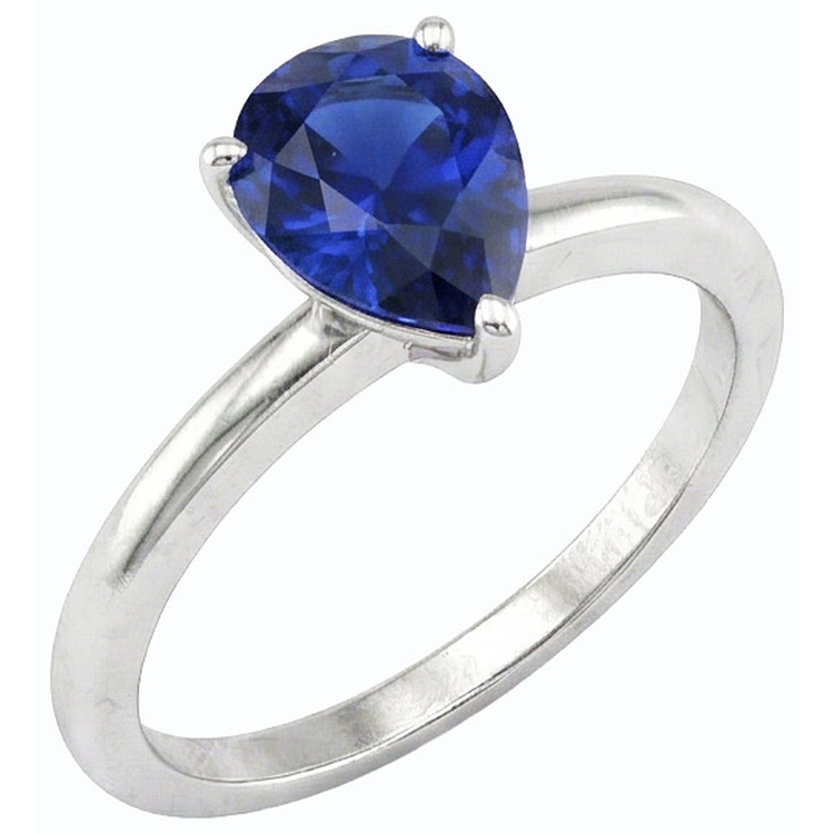 naturel pear saphir 1.50carats bague angle de côté