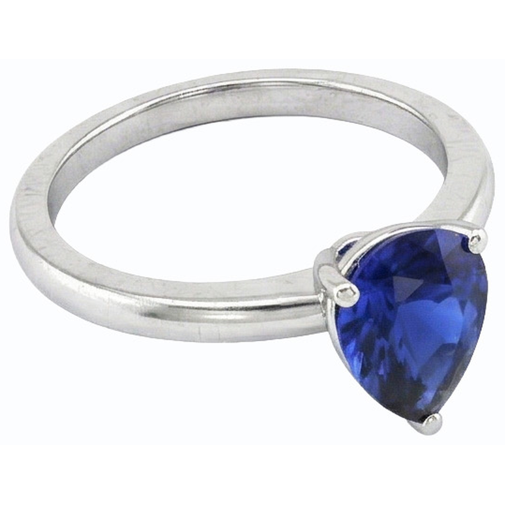 naturel pear saphir 1.50carats bague détail rapproché