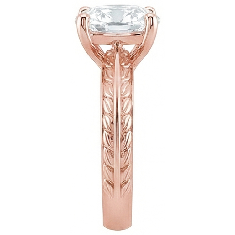 Bague Solitaire Or Réel Diamant Coussin Taille Ancienne 3.75 Carats Bijoux