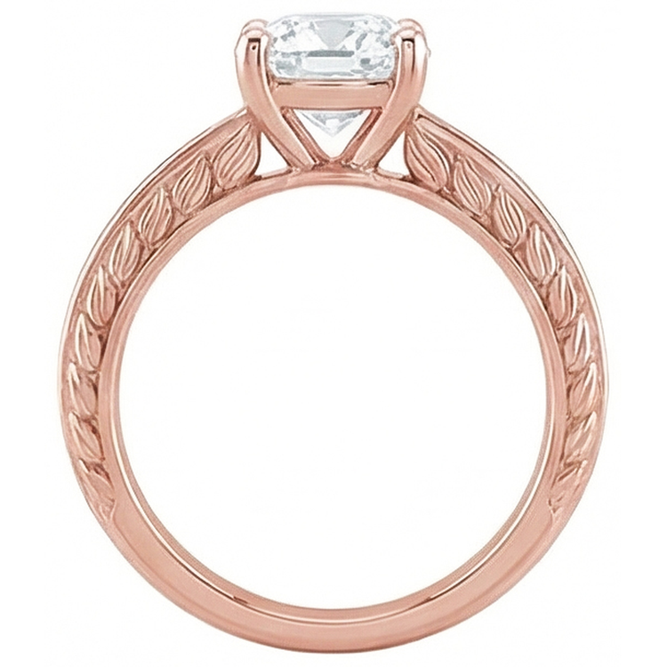 Bague Solitaire Or Réel Diamant Coussin Taille Ancienne 3.75 Carats Bijoux